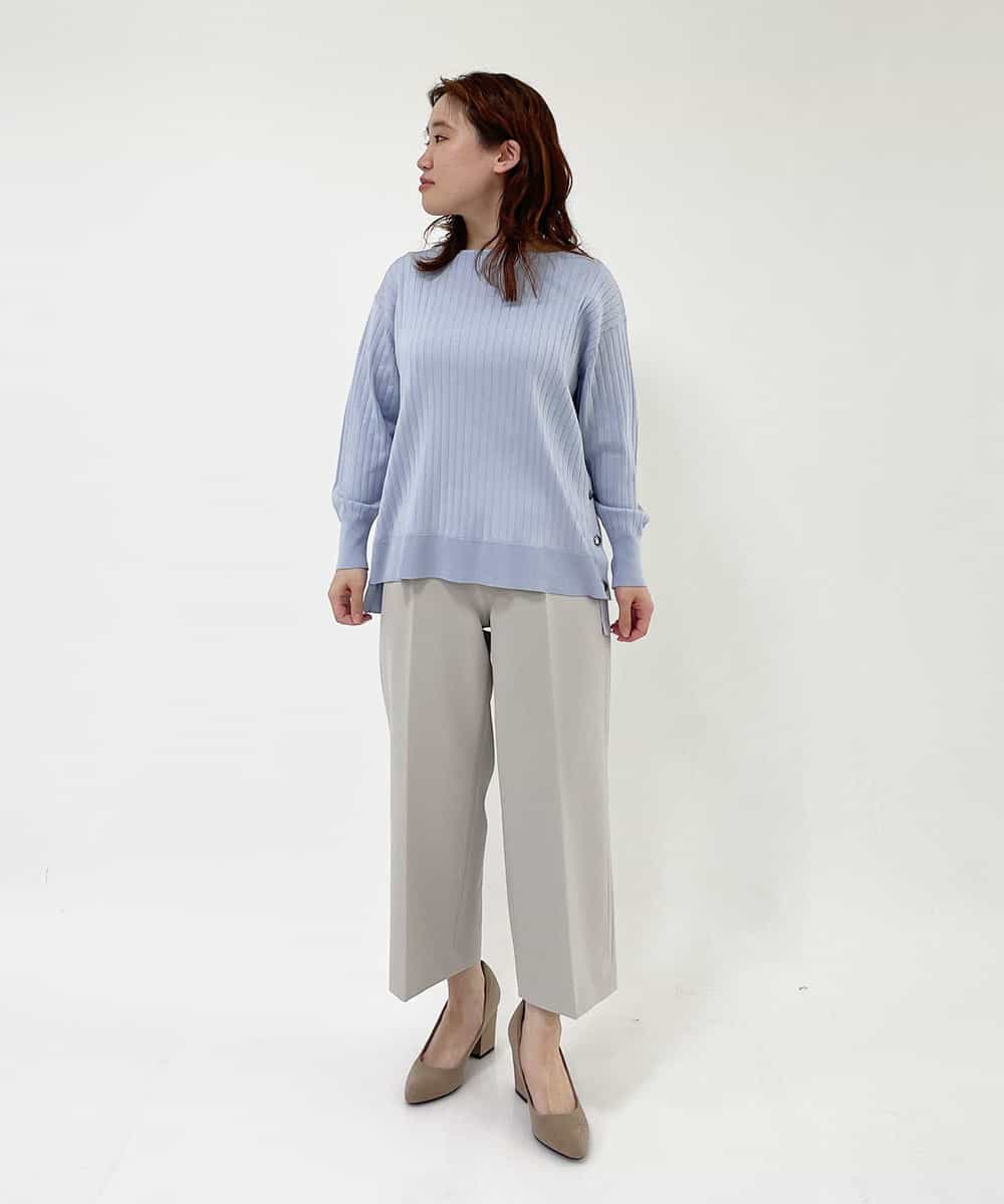 F1LDP22150 MK MICHEL KLEIN(小さいサイズ)(メゾン ドゥ サンク) 【小さいサイズ/制菌加工/Comfortシリーズ】ベーシックワイドパンツ ネイビー