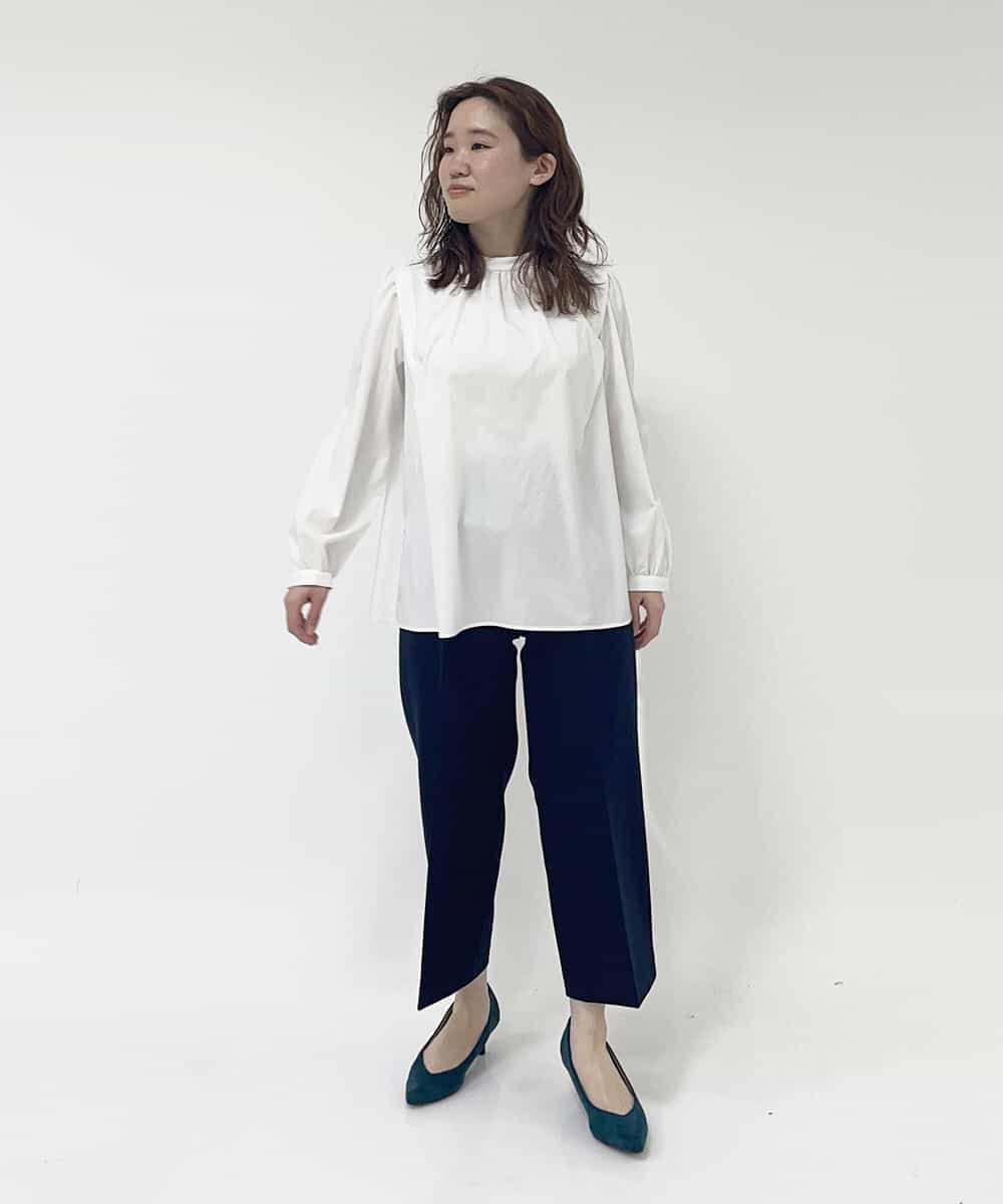 F1LDP22150 MK MICHEL KLEIN(小さいサイズ)(メゾン ドゥ サンク) 【小さいサイズ/制菌加工/Comfortシリーズ】ベーシックワイドパンツ ネイビー