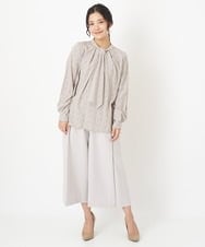 F1LDS52160 MK MICHEL KLEIN(小さいサイズ)(メゾン ドゥ サンク) 【小さいサイズ】パウダリータックスカーチョ/洗える ブルーグレー