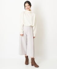 F1LDS52160 MK MICHEL KLEIN(小さいサイズ)(メゾン ドゥ サンク) 【小さいサイズ】パウダリータックスカーチョ/洗える ブルーグレー