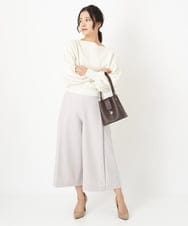F1LDS52160 MK MICHEL KLEIN(小さいサイズ)(メゾン ドゥ サンク) 【小さいサイズ】パウダリータックスカーチョ/洗える ブルーグレー