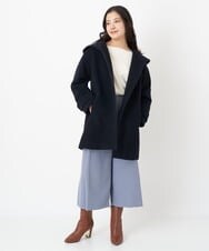 F1LDS52160 MK MICHEL KLEIN(小さいサイズ)(メゾン ドゥ サンク) 【小さいサイズ】パウダリータックスカーチョ/洗える ブルーグレー