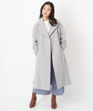 F1LDS52160 MK MICHEL KLEIN(小さいサイズ)(メゾン ドゥ サンク) 【小さいサイズ】パウダリータックスカーチョ/洗える ブルーグレー
