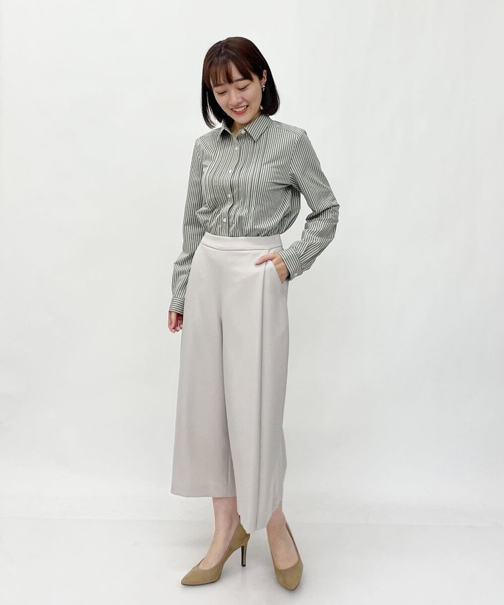 F1LDS52160 MK MICHEL KLEIN(小さいサイズ)(メゾン ドゥ サンク) 【小さいサイズ】パウダリータックスカーチョ/洗える ブルーグレー