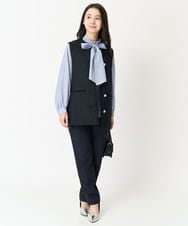 F1LFA10140 MK MICHEL KLEIN(小さいサイズ)(メゾン ドゥ サンク) 【小さいサイズ】ベーシックテーパードパンツ/制菌加工/洗える ネイビー