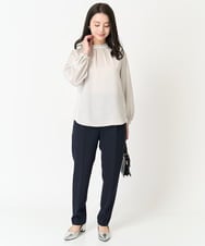 F1LFA10140 MK MICHEL KLEIN(小さいサイズ)(メゾン ドゥ サンク) 【小さいサイズ】ベーシックテーパードパンツ/制菌加工/洗える ネイビー