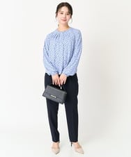 F1LFA10140 MK MICHEL KLEIN(小さいサイズ)(メゾン ドゥ サンク) 【小さいサイズ】ベーシックテーパードパンツ/制菌加工/洗える ネイビー