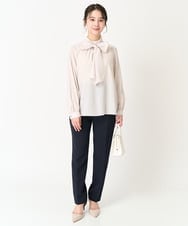 F1LFA10140 MK MICHEL KLEIN(小さいサイズ)(メゾン ドゥ サンク) 【小さいサイズ】ベーシックテーパードパンツ/制菌加工/洗える ネイビー