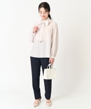 F1LFA10140 MK MICHEL KLEIN(小さいサイズ)(メゾン ドゥ サンク) 【小さいサイズ】ベーシックテーパードパンツ/制菌加工/洗える ネイビー