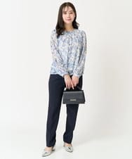 F1LFA10140 MK MICHEL KLEIN(小さいサイズ)(メゾン ドゥ サンク) 【小さいサイズ】ベーシックテーパードパンツ/制菌加工/洗える ネイビー
