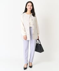 F1LFA10140 MK MICHEL KLEIN(小さいサイズ)(メゾン ドゥ サンク) 【小さいサイズ】ベーシックテーパードパンツ/制菌加工/洗える ネイビー