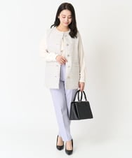 F1LFA10140 MK MICHEL KLEIN(小さいサイズ)(メゾン ドゥ サンク) 【小さいサイズ】ベーシックテーパードパンツ/制菌加工/洗える ネイビー