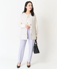F1LFA10140 MK MICHEL KLEIN(小さいサイズ)(メゾン ドゥ サンク) 【小さいサイズ】ベーシックテーパードパンツ/制菌加工/洗える ネイビー