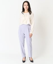 F1LFA10140 MK MICHEL KLEIN(小さいサイズ)(メゾン ドゥ サンク) 【小さいサイズ】ベーシックテーパードパンツ/制菌加工/洗える ネイビー