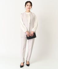 F1LFA10140 MK MICHEL KLEIN(小さいサイズ)(メゾン ドゥ サンク) 【小さいサイズ】ベーシックテーパードパンツ/制菌加工/洗える ネイビー
