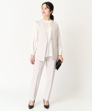 F1LFA10140 MK MICHEL KLEIN(小さいサイズ)(メゾン ドゥ サンク) 【小さいサイズ】ベーシックテーパードパンツ/制菌加工/洗える ネイビー