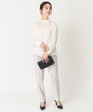 F1LFA10140 MK MICHEL KLEIN(小さいサイズ)(メゾン ドゥ サンク) 【小さいサイズ】ベーシックテーパードパンツ/制菌加工/洗える ネイビー