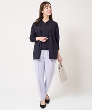 F1LFA10140 MK MICHEL KLEIN(小さいサイズ)(メゾン ドゥ サンク) 【小さいサイズ】ベーシックテーパードパンツ/制菌加工/洗える ネイビー