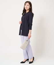 F1LFA10140 MK MICHEL KLEIN(小さいサイズ)(メゾン ドゥ サンク) 【小さいサイズ】ベーシックテーパードパンツ/制菌加工/洗える ネイビー