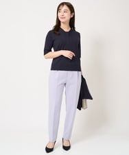 F1LFA10140 MK MICHEL KLEIN(小さいサイズ)(メゾン ドゥ サンク) 【小さいサイズ】ベーシックテーパードパンツ/制菌加工/洗える ネイビー