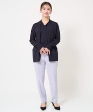 F1LFA10140 MK MICHEL KLEIN(小さいサイズ)(メゾン ドゥ サンク) 【小さいサイズ】ベーシックテーパードパンツ/制菌加工/洗える ネイビー
