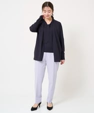 F1LFA10140 MK MICHEL KLEIN(小さいサイズ)(メゾン ドゥ サンク) 【小さいサイズ】ベーシックテーパードパンツ/制菌加工/洗える ネイビー