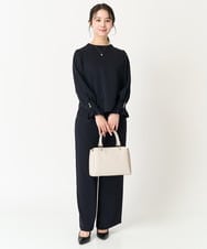 F1LFA24160 MK MICHEL KLEIN(小さいサイズ)(メゾン ドゥ サンク) 【小さいサイズ】ハイウエストワイドパンツ/撥水加工/洗える ライトグレー