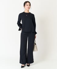 F1LFA24160 MK MICHEL KLEIN(小さいサイズ)(メゾン ドゥ サンク) 【小さいサイズ】ハイウエストワイドパンツ/撥水加工/洗える ライトグレー