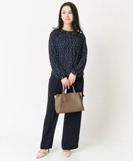 F1LFA24160 MK MICHEL KLEIN(小さいサイズ)(メゾン ドゥ サンク) 【小さいサイズ】ハイウエストワイドパンツ/撥水加工/洗える ライトグレー