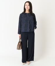 F1LFA24160 MK MICHEL KLEIN(小さいサイズ)(メゾン ドゥ サンク) 【小さいサイズ】ハイウエストワイドパンツ/撥水加工/洗える ライトグレー