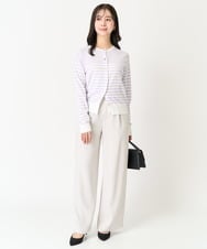 F1LFA24160 MK MICHEL KLEIN(小さいサイズ)(メゾン ドゥ サンク) 【小さいサイズ】ハイウエストワイドパンツ/撥水加工/洗える ライトグレー