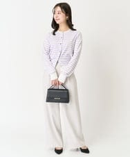 F1LFA24160 MK MICHEL KLEIN(小さいサイズ)(メゾン ドゥ サンク) 【小さいサイズ】ハイウエストワイドパンツ/撥水加工/洗える ライトグレー