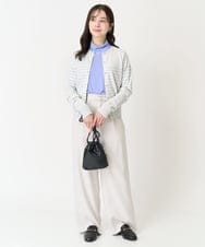 F1LFA24160 MK MICHEL KLEIN(小さいサイズ)(メゾン ドゥ サンク) 【小さいサイズ】ハイウエストワイドパンツ/撥水加工/洗える ライトグレー