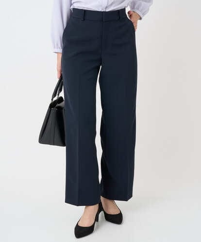 F1LFD10160 MK MICHEL KLEIN(小さいサイズ) 【小さいサイズ】ダブルクロス セミワイドパンツ/セットアップ対応/洗える