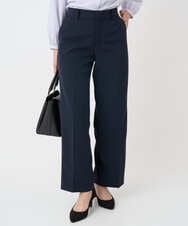 F1LFD10160 MK MICHEL KLEIN(小さいサイズ)(メゾン ドゥ サンク) 【小さいサイズ】ダブルクロス セミワイドパンツ/セットアップ対応/洗える ネイビー