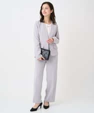 F1LFD10160 MK MICHEL KLEIN(小さいサイズ)(メゾン ドゥ サンク) 【小さいサイズ】ダブルクロス セミワイドパンツ/セットアップ対応/洗える ネイビー