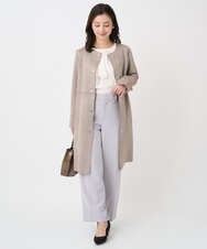 F1LFD10160 MK MICHEL KLEIN(小さいサイズ)(メゾン ドゥ サンク) 【小さいサイズ】ダブルクロス セミワイドパンツ/セットアップ対応/洗える ネイビー