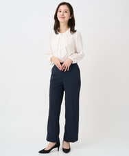 F1LFD10160 MK MICHEL KLEIN(小さいサイズ)(メゾン ドゥ サンク) 【小さいサイズ】ダブルクロス セミワイドパンツ/セットアップ対応/洗える ネイビー