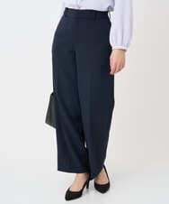 F1LFD10160 MK MICHEL KLEIN(小さいサイズ)(メゾン ドゥ サンク) 【小さいサイズ】ダブルクロス セミワイドパンツ/セットアップ対応/洗える ネイビー