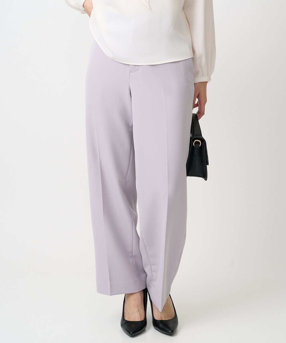 F1LFD10160 MK MICHEL KLEIN(小さいサイズ)(メゾン ドゥ サンク) 【小さいサイズ】ダブルクロス セミワイドパンツ/セットアップ対応/洗える ネイビー