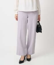 F1LFD10160 MK MICHEL KLEIN(小さいサイズ)(メゾン ドゥ サンク) 【小さいサイズ】ダブルクロス セミワイドパンツ/セットアップ対応/洗える グレイッシュラベンダー