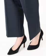 F1LFD10160 MK MICHEL KLEIN(小さいサイズ)(メゾン ドゥ サンク) 【小さいサイズ】ダブルクロス セミワイドパンツ/セットアップ対応/洗える ネイビー