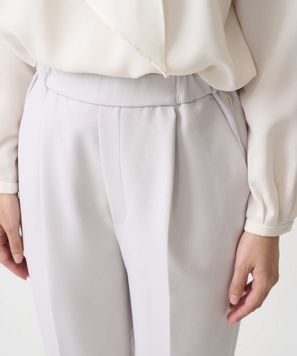 F1LFD11150 MK MICHEL KLEIN(小さいサイズ)(メゾン ドゥ サンク) 【小さいサイズ】ダブルクロス テーパードパンツ/セットアップ対応/防シワ/ストレッチ/洗える グレージュ