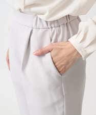 F1LFD11150 MK MICHEL KLEIN(小さいサイズ)(メゾン ドゥ サンク) 【小さいサイズ】ダブルクロス テーパードパンツ/セットアップ対応/防シワ/ストレッチ/洗える グレージュ