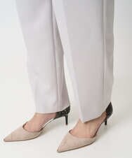 F1LFD11150 MK MICHEL KLEIN(小さいサイズ)(メゾン ドゥ サンク) 【小さいサイズ】ダブルクロス テーパードパンツ/セットアップ対応/防シワ/ストレッチ/洗える グレージュ