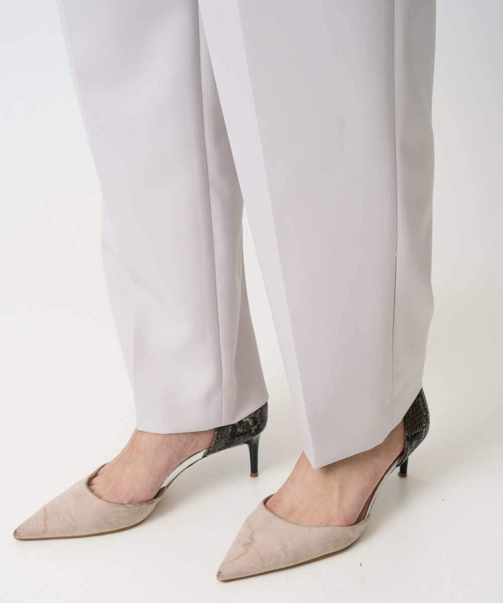 F1LFD11150 MK MICHEL KLEIN(小さいサイズ)(メゾン ドゥ サンク) 【小さいサイズ】ダブルクロス テーパードパンツ/セットアップ対応/防シワ/ストレッチ/洗える グレージュ