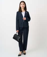 F1LFD11150 MK MICHEL KLEIN(小さいサイズ)(メゾン ドゥ サンク) 【小さいサイズ】ダブルクロス テーパードパンツ/セットアップ対応/防シワ/ストレッチ/洗える グレージュ