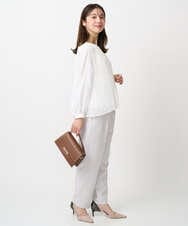 F1LFD11150 MK MICHEL KLEIN(小さいサイズ)(メゾン ドゥ サンク) 【小さいサイズ】ダブルクロス テーパードパンツ/セットアップ対応/防シワ/ストレッチ/洗える グレージュ