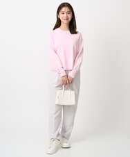 F1LFD11150 MK MICHEL KLEIN(小さいサイズ)(メゾン ドゥ サンク) 【小さいサイズ】ダブルクロス テーパードパンツ/セットアップ対応/防シワ/ストレッチ/洗える グレージュ