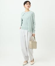 F1LFD11150 MK MICHEL KLEIN(小さいサイズ)(メゾン ドゥ サンク) 【小さいサイズ】ダブルクロス テーパードパンツ/セットアップ対応/防シワ/ストレッチ/洗える グレージュ